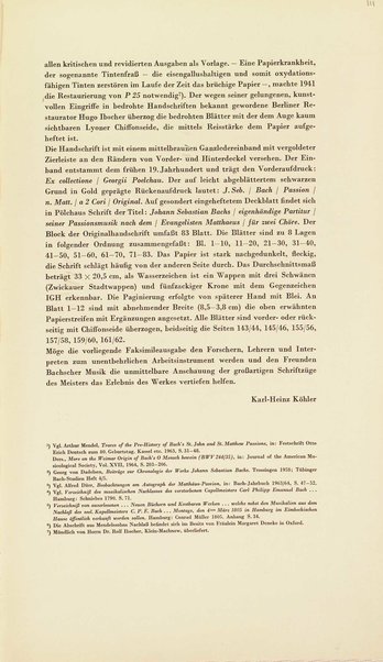 Passio Domini nostri J.C. secundum evangelistam Matthaeum / Johann Sebastian Bach ; [introduzione di Karl-Heinz Köhler]