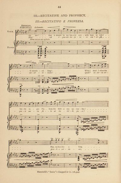 Isaias : a sacred cantata / words by Giuseppe Albini ; translated and adapted by Joseph Bennett ; music by Luigi Mancinelli