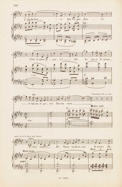 Le rêve : drame lyrique en quatre actes et 8 tableaux, d'apres le roman d'Emile Zola / poème de Louis Gallet ; musique de Alfred Bruneau ; partition chant et piano transcrite par l'auteur