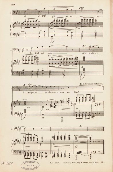 Le rêve : drame lyrique en quatre actes et 8 tableaux, d'apres le roman d'Emile Zola / poème de Louis Gallet ; musique de Alfred Bruneau ; partition chant et piano transcrite par l'auteur