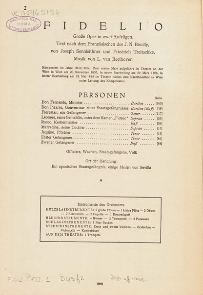 Fidelio : grosse Oper in zwei Aufzugen / von L. van Beethoven ; Klavierauszug herausgegeben von Kurt Soldan