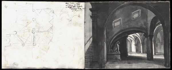 Atrio scala e cortili nel Palazzo Vecchio in Piazza della Signoria Fiorenza... / Romolo Liverani