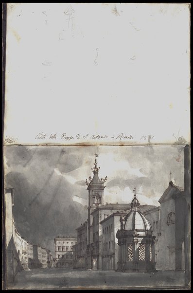 Veduta della Piazza di S. Antonio in Rimini 1851 / Tancredi Liverani