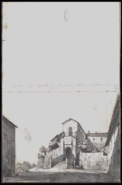 Entrata del Castello di Fiorenzuola di Pesaro sul monte Ardizzi 1853 / Tancredi Liverani