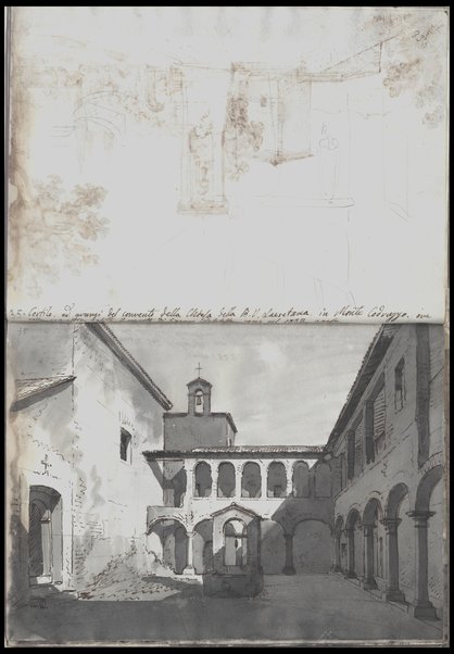 Cortile ed avanzi del convento della Chiesa della B.V. Lauretana... / Tancredi Liverani