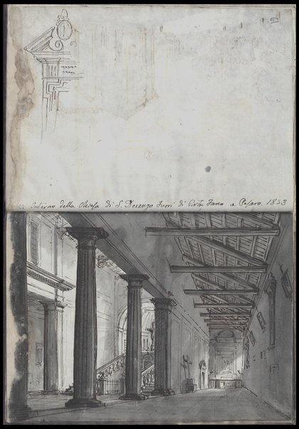 Interno della chiesa di S. Decenzo fuori di Porta Fano a Pesaro 1853 / Tancredi Liverani