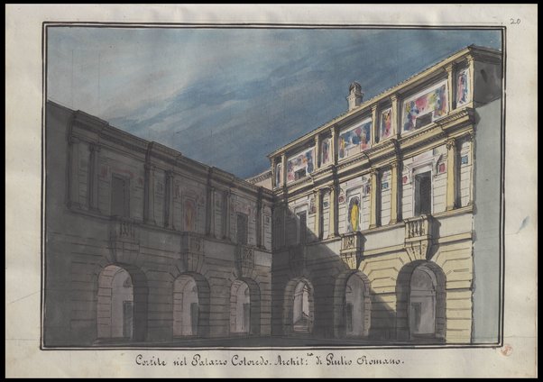 Cortile nel Palazzo Coloredo. Arch.ª di Giulio Romano / Tancredi Liverani, Romolo Liverani