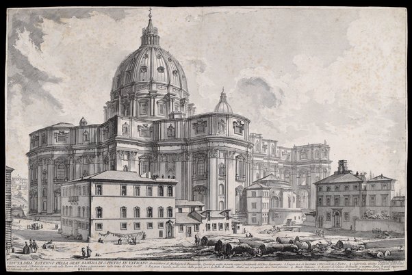 Veduta dell'esterno della gran Basilica di S.Pietro in Vaticano