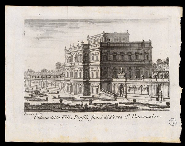 Veduta della Villa Panfili fuori di Porta S. Pancrazio / Piranesi F