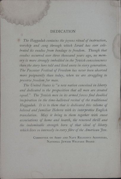 The Haggadah of Passover =  Hagadah shel Pesaḥ : for members of the Armed Forces of the United States / edited by David and Tamar de Sola Pool.