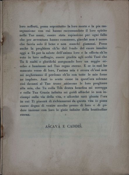 Commemmorazione dei defunti / preghiera composta [da] S.H. Margulies.