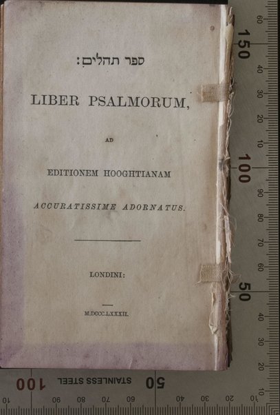 Liber Psalmorum : ad editionem Hooghtianam, Accuratissime Adornatus.