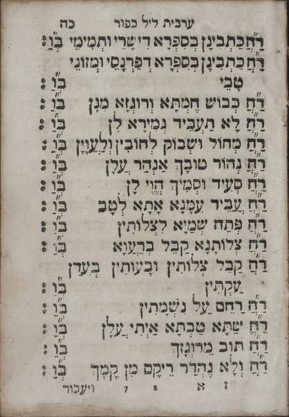 Sefer Kelil tifʼeret : ... ṿe-yeḥtsehu li-sheloshah rashim ... ha-eḥad ... minḥah le-ʻerev Kipur ... ha-emtsaʻi ... Keter malkhut ... ṿe-ʻod ... ʻarvit le-motsaʼe Kipur / huva el bet ha-defus ʻal yede ha-shutafim Daṿid Ḥayim b. la-a. a. [Ya]ʻaḳov Refaʼel Melul z.l.h.h., Yaʻaḳov Ḥai b.k.r. Mosheh de Ḳasṭro ; ṿe-hugah be-ʻiyun nimrats ... ʻa. y. ... aḥi ... Mosheh Ḥai Melul.