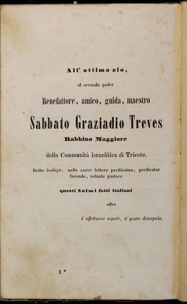 Sefer Tehilim = I Salmi volgarizzati sul testo massoretico ed illustrati con argomenti e note  ... dal Lelio della Torre