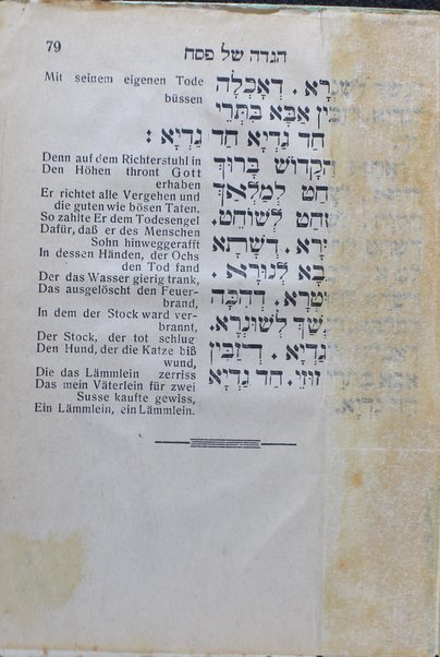 Hagadah shel Pesaḥ = Hagadah : Erzählungen vom Auszuge der Juden aus Aegypten für die beiden ersten Abende der Pessach-Feiertage / übers. von B. Warszawiak.