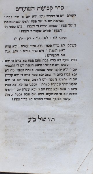 Sefer Moʻade H. : Miḳraʼe ḳodesh helulim ke-minhag ḳ.ḳ. Sefardim ... / Ḥayim Yosef Daṿid Azulay