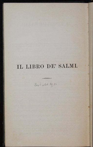 Sefer Tehilim : meduyaḳ heṭev ʻal pi ha-mesorah / me-et Me'ir ha-Leṿi Leʻṭeʻris = Il libro de' Salmi.