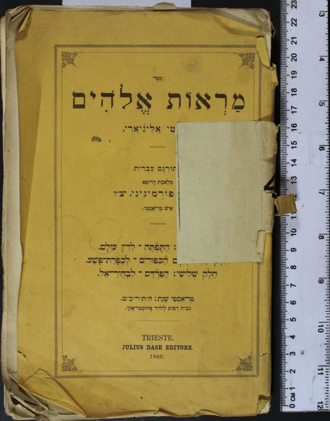 Sefer Marʼot Elohim / le-Danṭe Aligiʼeri ; meturgam 'ivrit Shaʼul Formigini