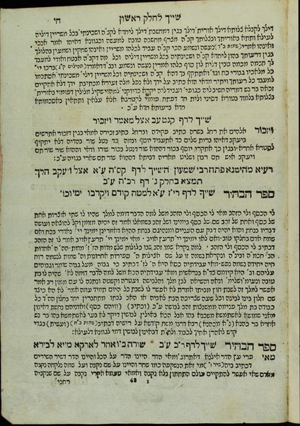 Sefer ha-zohar ʻal ha-Torah / meha-tana ha-eloḳi Rabi Shimʻon ben Yoḥai. : ke-fi asher nidpas be-Manṭovah ... Ṿe-hosafnu me-ḥadash be-tsido marʼeh maḳom ...