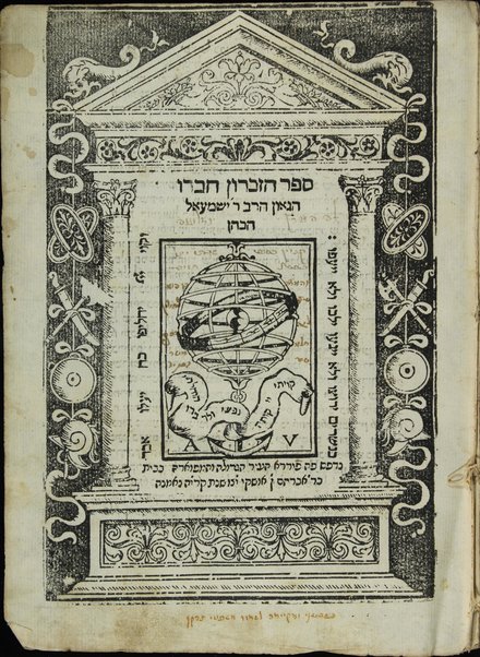 Sefer ha-zikaron / ḥibro ... Yshmaʼel ha-Kohen.