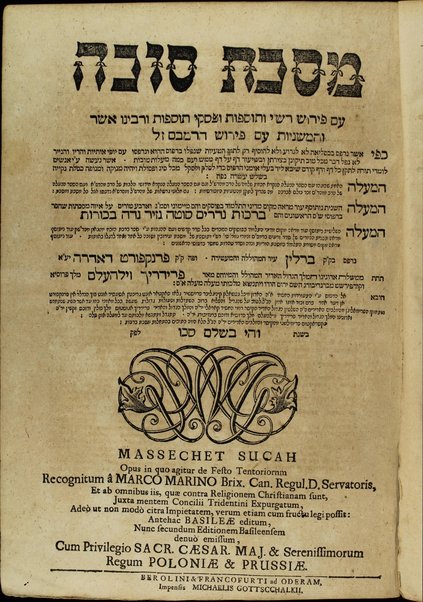 Mesekhet Berakhot [-Mishnayot mi-seder Ṭeharot] : ʻim perush Rashi ṿe-tosafot u-fisḳe tosafot ṿe-Rabenu Asher ṿeha-Mishnayot ʻim perush ha-Rambam / kefi asher nidpas be-Basiliʼah ...