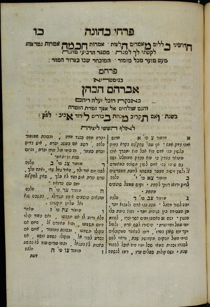 Kehunat Avraham : ṿe-hu perush ḥaruzi le-ḥamishah sifre Tehilim ... u-Vene Ḳeṭurah ṿe-hem pirḳe shirat ha-beruʼim be-mishḳal shir.