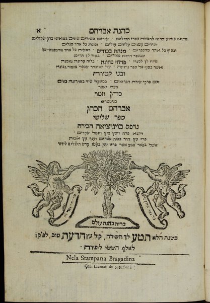 Kehunat Avraham : ṿe-hu perush ḥaruzi le-ḥamishah sifre Tehilim ... u-Vene Ḳeṭurah ṿe-hem pirḳe shirat ha-beruʼim be-mishḳal shir.