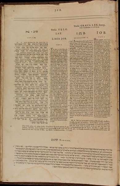 Biblia sacra polyglotta complectentia textus originales, Hebraicum, cum Pentateucho Samaritano, Chaldaicum, Græcum : versionumque antiquarum, Samaritanæ, Græcæ LXXII interp., Chaldaicæ, Syriacæ, Arabicæ, Æthiopicæ, Persicæ, Vulg. Lat., quicquid compari poterat : cum textuum & versionum orientalium translationibus Latinis : ex vetustissimis mss. undique conquisitis, optimisque exemplaribus impressis, summâ fide collatis : quæ in prioribus editionibus deerant suppleta, multa antehac inedita, de novo adjecta, omnia eo ordine disposita, ut textus cum versionibus uno intuitu conferri possint : cum apparatu, appendicibus, tabulis, variis lectionibus, annotationibus, indicibus, &c. : opus totum in sex tomos tributum / edidit Brianus VValtonus.