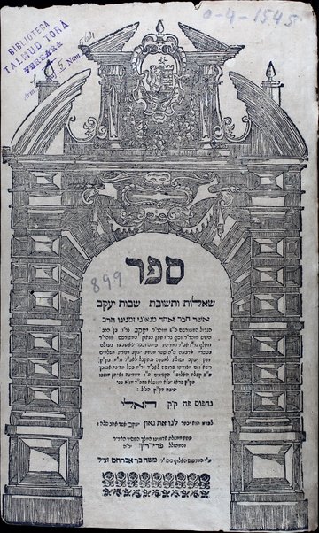 Sefer Sheʼelot u-teshuvot Shevut Yaʻaḳov / asher ḥiber Yaʻaḳov ben Yosef.