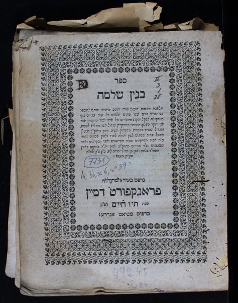 Sefer Binyan Shelomoh : ... shenem ʻaśar batim ... meyusadim ʻal ha-diḳduḳ ... /  Selomoh Zalman ben Yehudah Leyb mi-ḳ. ḳ. Hena.