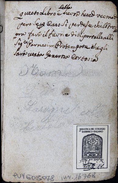 Pirḳe Avot. Trattato morale traduzione degli eccellenti signori m.m. r.r. Simon Calimani e Jacob Saraval, fatta nella loro gioventu, per ammaestramento de' loro discepoli