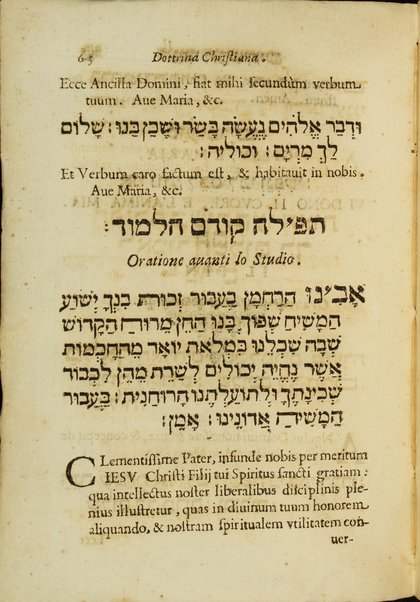 Dottrina christiana breve : tradotta dalla Italiana nella lingua Hebrea, da Giovanni Battista Iona.