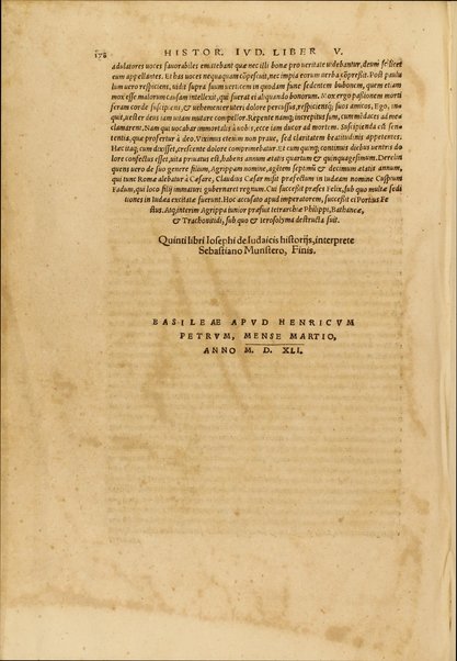 Iosephus Hebraicus Diu desideratus / et nunc ex Constantinopolitano exemplari iuxta Hebraismum opera Sebastiani Munsteri versus, & annotationibus atque collationibus illustratus ; continuat autem historias sacras à captivitate Babylonica usque ad praesidem Pilatum ...