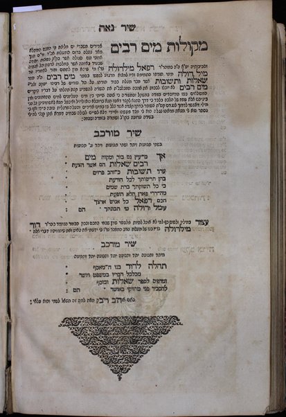 Sefer Mayim rabim : ... sheʼelot u-teshuvot ... ke-seder Arbaʻah Ṭurim ... / asher paʻal ṿe-ʻaśah Refaʼel Mildolah ...