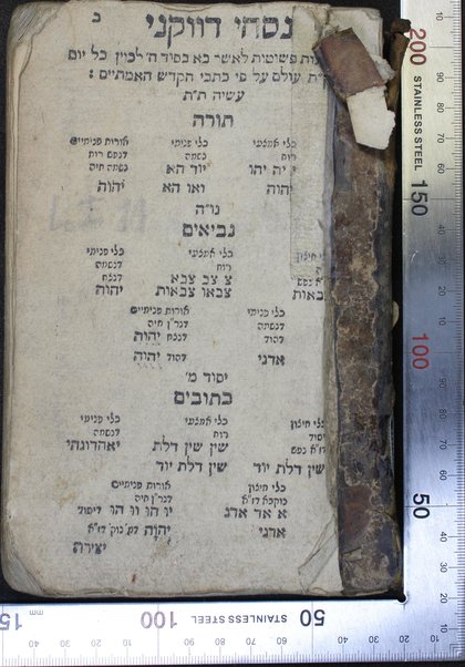 Sefer ḥoḳ le-Yiśraʼel : nodaʻ bi-sheʻarim ṿe-36 sedarim ... kol adam ḳore mithalekh be-tumo ... / hen nisdar ... me-ha-ḥakham ... Yitsḥaḳ Barukh ... yesodato be-harere ḳodesh rabenu ha-gadol ha-Ari, zatsal, asher gilah sodo le-Rabenu m. ha-R. Ḥ. Ṿ. ...