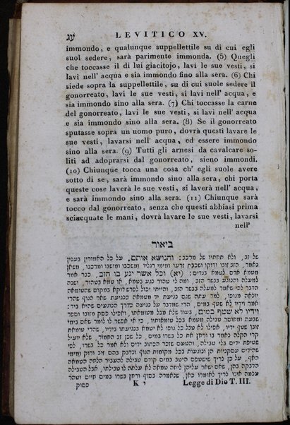 Sefer Torat ha-Elohim : kolel ḥamishah ḥumshe Torah : meturgamim Italḳit u-mevoʼarim beʼur ḥadash ... = Legge di Dio, ossia il Pentateuco : tradotta in lingua italiana / ʻal yede Yitsḥaḳ Shemuʼel Regyo.