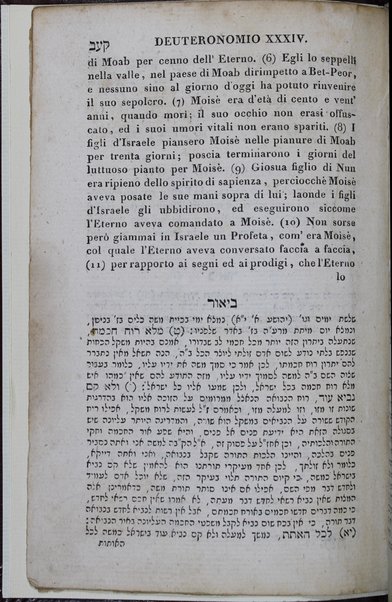 Sefer Torat ha-Elohim : kolel ḥamishah ḥumshe Torah : meturgamim Italḳit u-mevoʼarim beʼur ḥadash ... = Legge di Dio, ossia il Pentateuco : tradotta in lingua italiana / ʻal yede Yitsḥaḳ Shemuʼel Regyo.