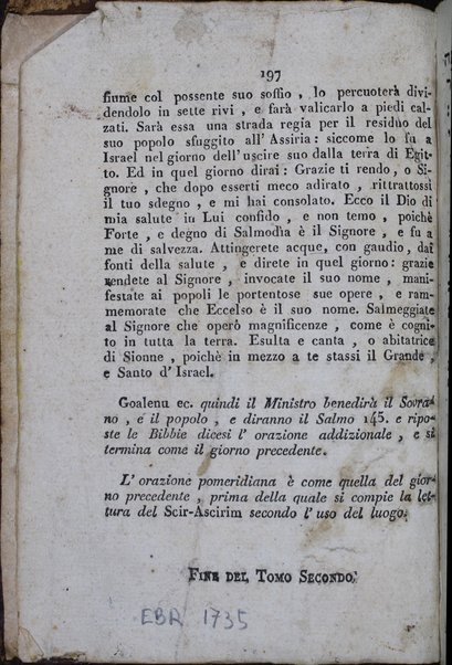 Sefer Mo'ade Hashem = Orazioni ebraico-italiano per le tre annuali solennità ad uso degli israeliti portoghesi, e spagnoli. Tradotte dall'ebraico all'italiano da L.E. Ottolenghi. Tomo 1-3.