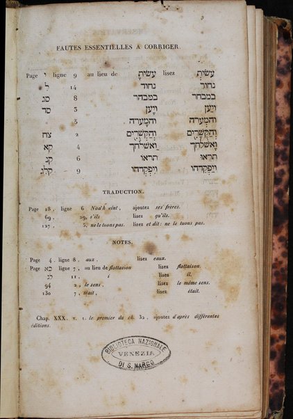 La Bible : traduction nouvelle, avec l'hébreu en regard : accompagné des points-voyelles et des accents toniques, avec des notes philologiques, géographiques et littéraire, et les principales variantes de la version des Septante et du texte samaritain / par S. Cahen.