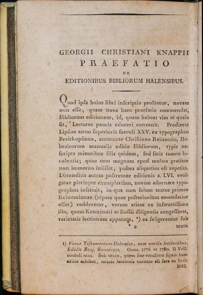 Biblia hebraica olim a Christiano Reineccio