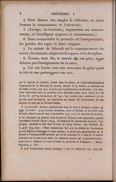 La Bible : traduction nouvelle, avec l'hébreu en regard : accompagné des points-voyelles et des accents toniques, avec des notes philologiques, géographiques et littéraire, et les principales variantes de la version des Septante et du texte samaritain / par S. Cahen.