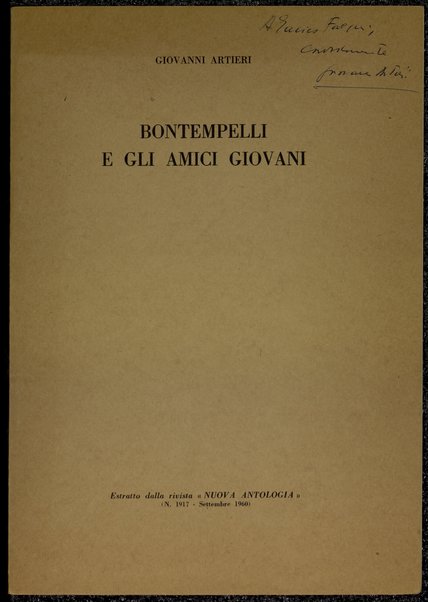 Bontempelli e gli amici giovani / Giovanni Artieri