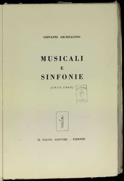 Musicali e sinfonie : (1953-1963) / Giovanni Arcidiacono