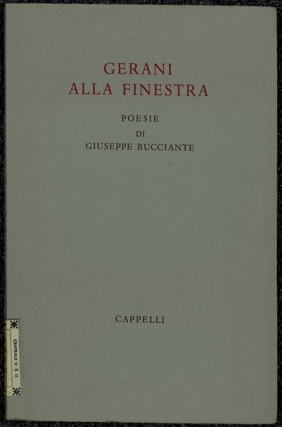 Gerani alla finestra : poesie... / Giuseppe Bucciante