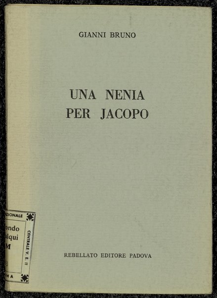 Una nenia per Jacopo / Gianni Bruno