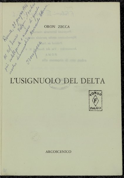 L'usignuolo del delta / Oron Zecca