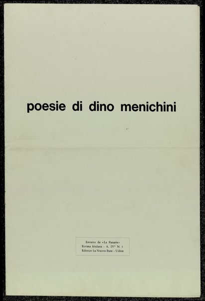 Poesie / Dino Menichini