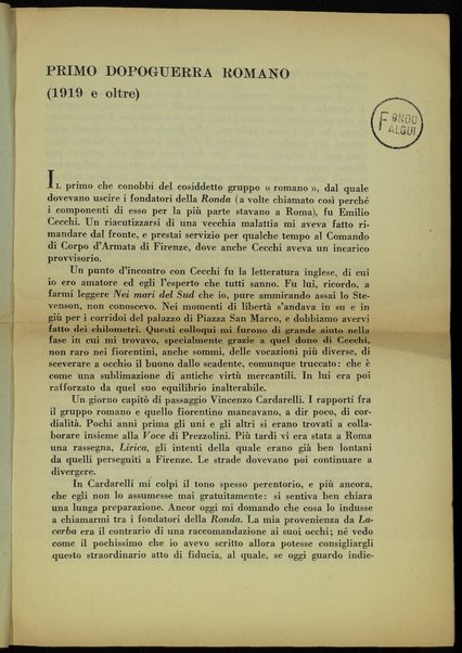 Primo dopoguerra romano : 1919 e oltre / Lorenzo Montano