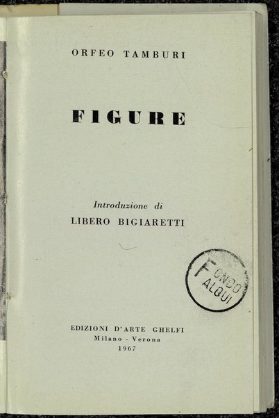 Figure / Orfeo Tamburi ; introduzione di Libero Bigiaretti