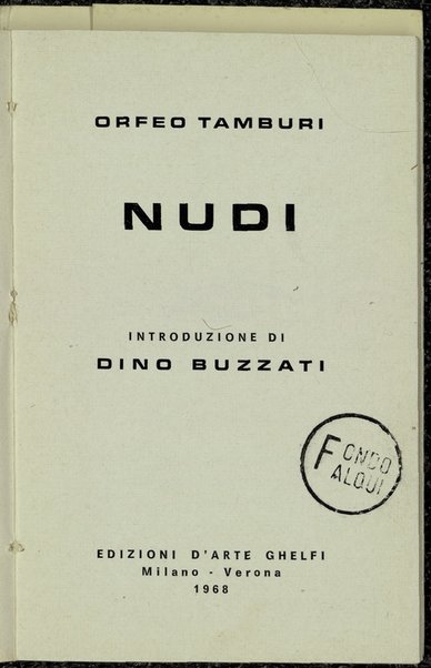 Nudi / Orfeo Tamburi ; introduzione di Dino Buzzati